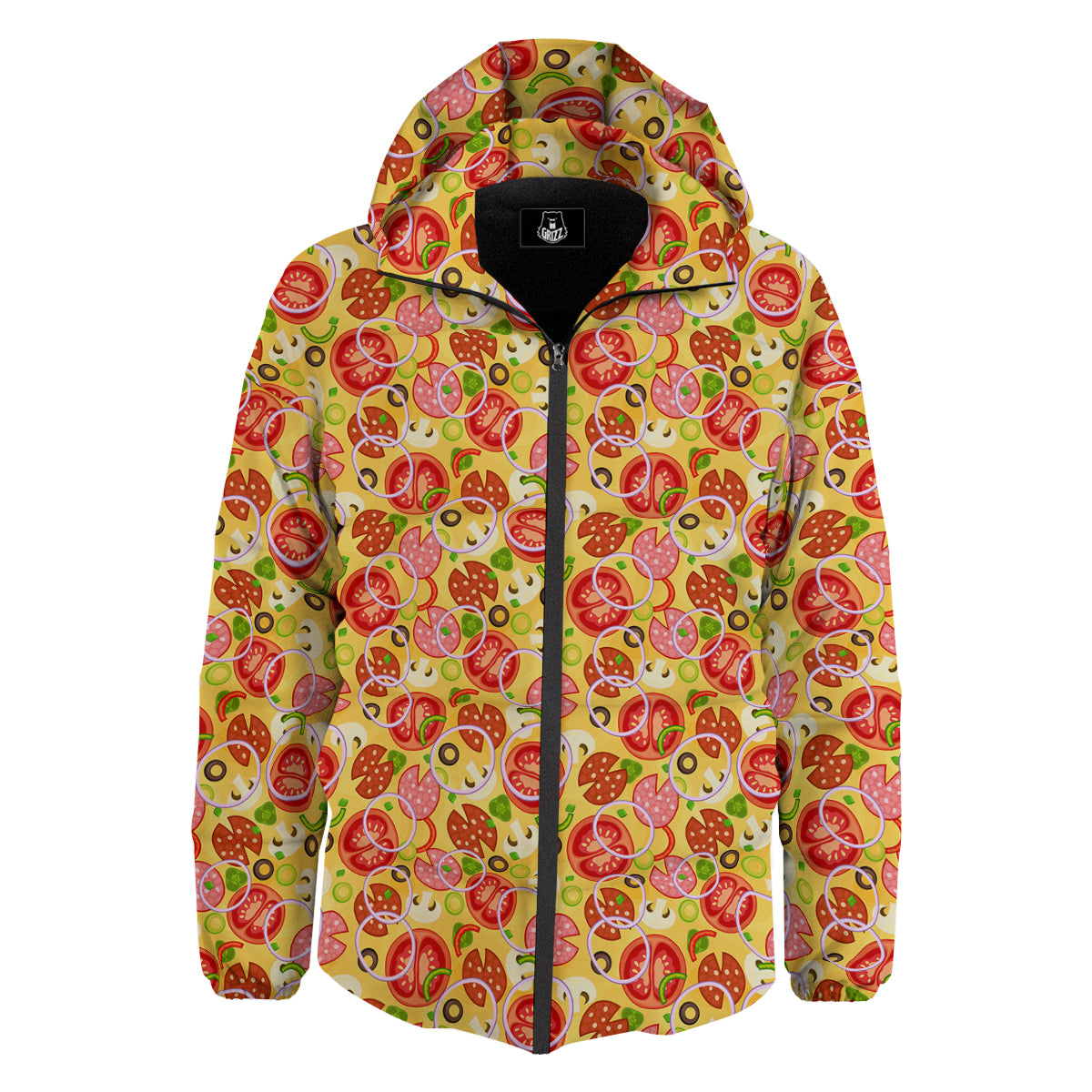 Pizza And Different Ingredients Print Pattern Down Jacket-grizzshop