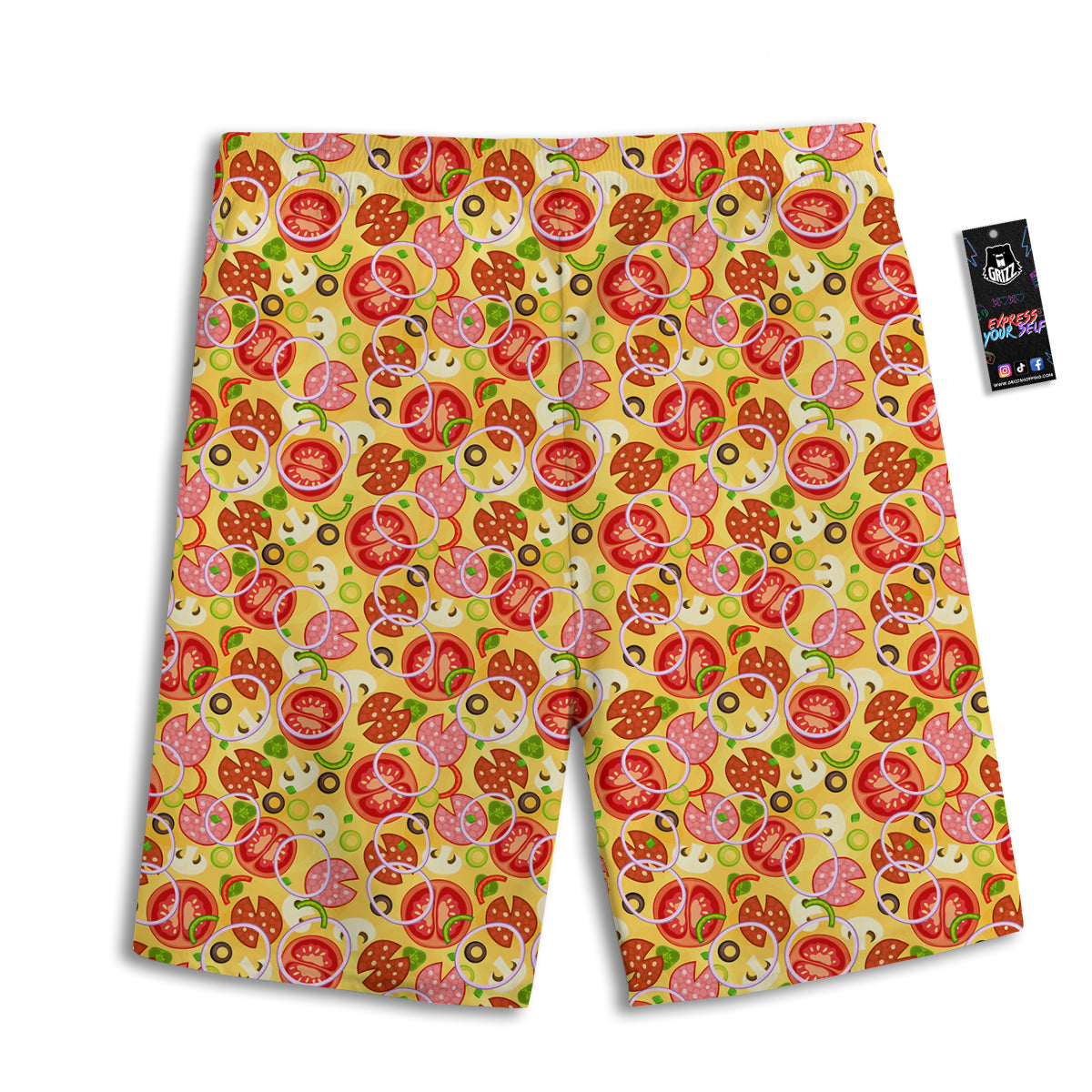 Pizza And Different Ingredients Print Pattern Men's Athletic Shorts