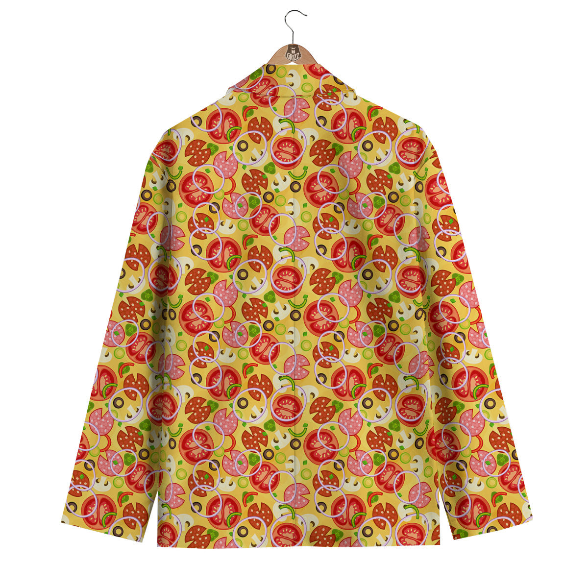 Pizza And Different Ingredients Print Pattern Men's Blazer-grizzshop