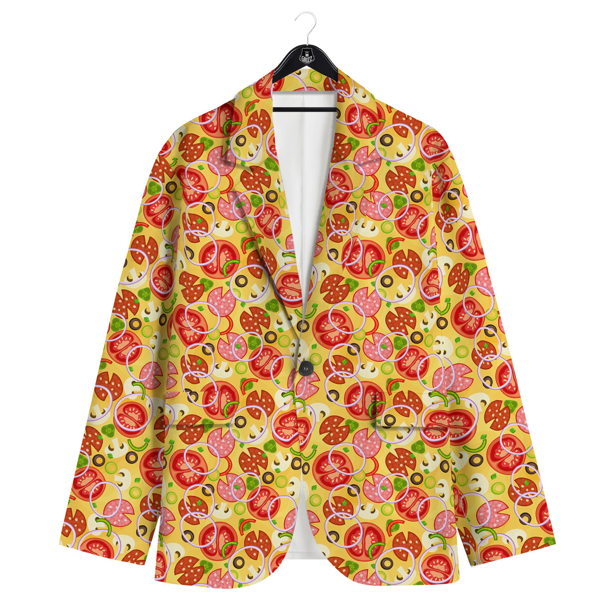 Pizza And Different Ingredients Print Pattern Men's Sport Coat-grizzshop