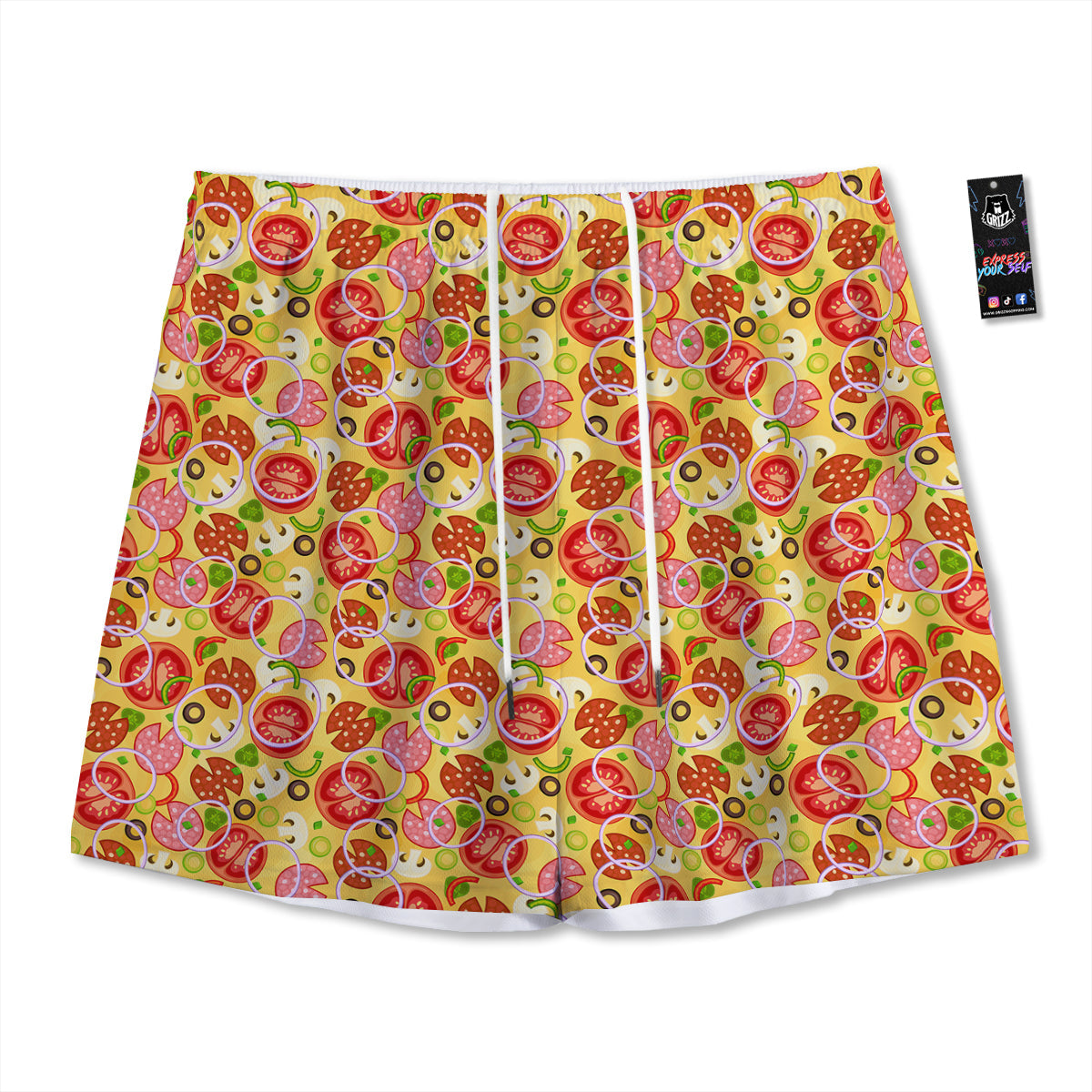 Poker Chips Print Mesh Shorts