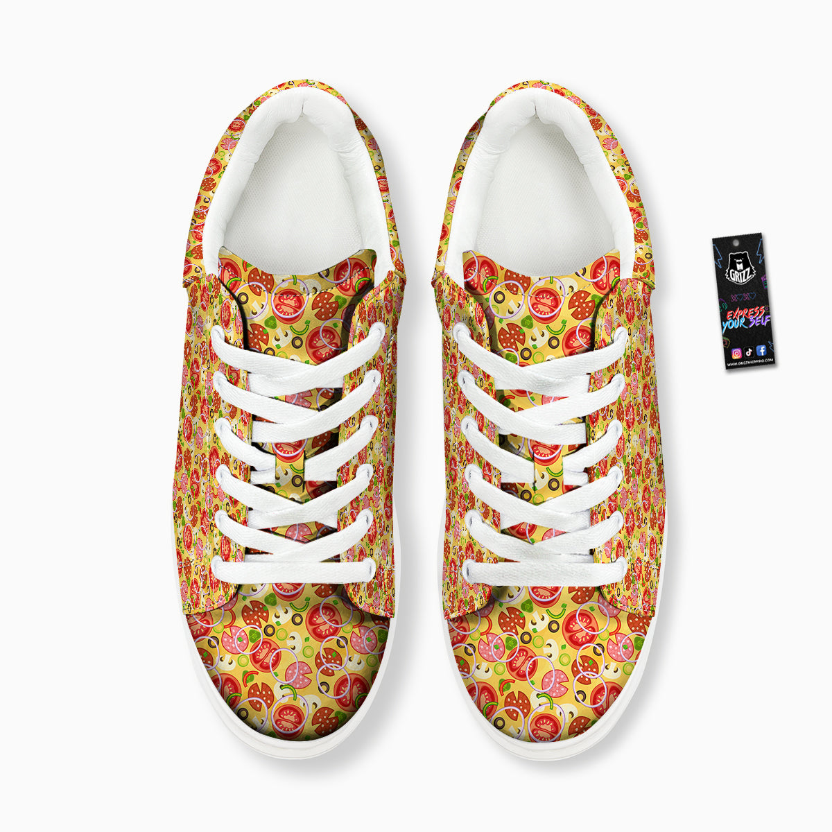 Pizza And Different Ingredients Print Pattern Platform Shoes-grizzshop
