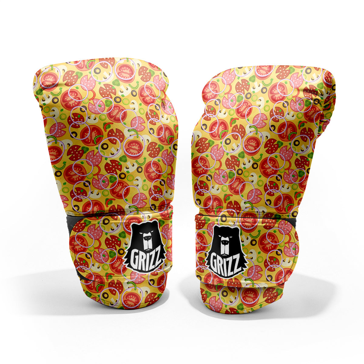 Pizza And Different Ingredients Print Pattern Pro Boxing Glove