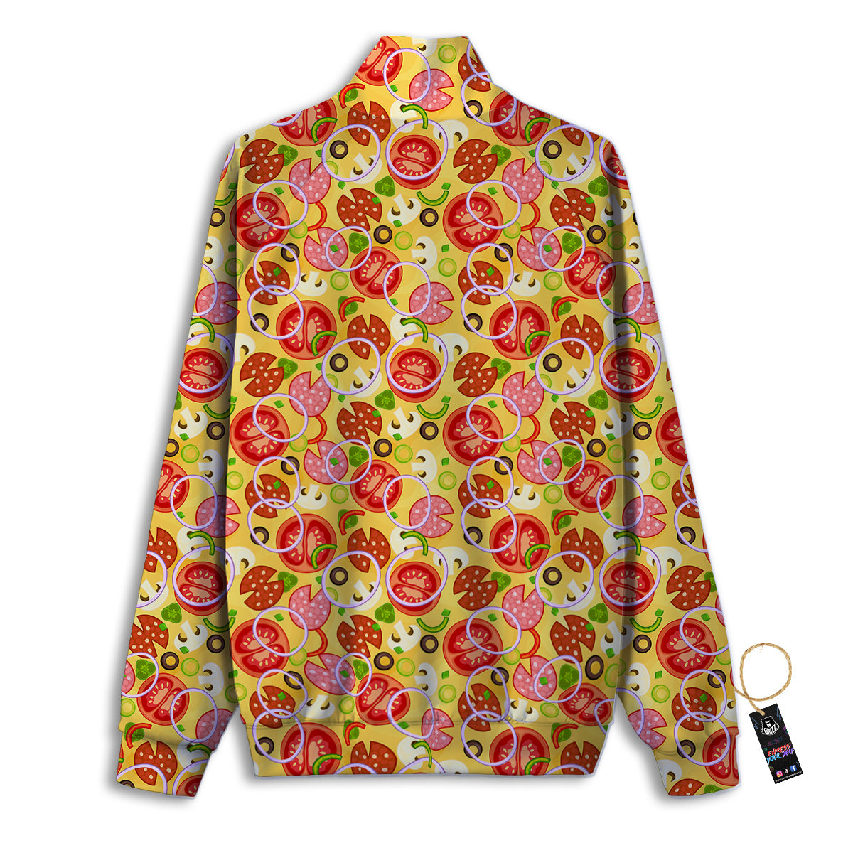 Pizza And Different Ingredients Print Pattern Track Jacket-grizzshop