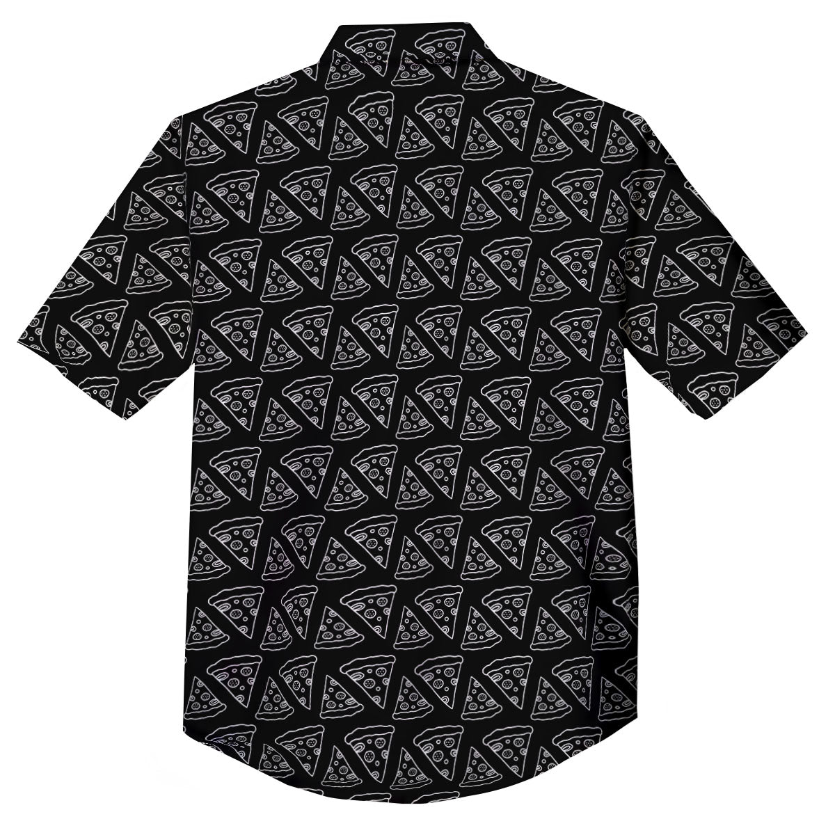 Pizza Black Print Pattern Button Up Shirt-grizzshop
