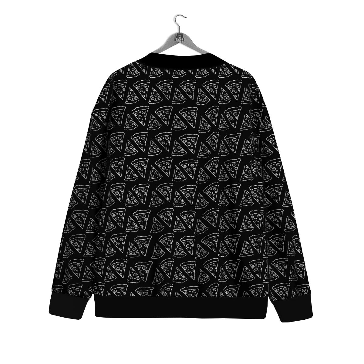 Pizza Black Print Pattern Cardigan-grizzshop