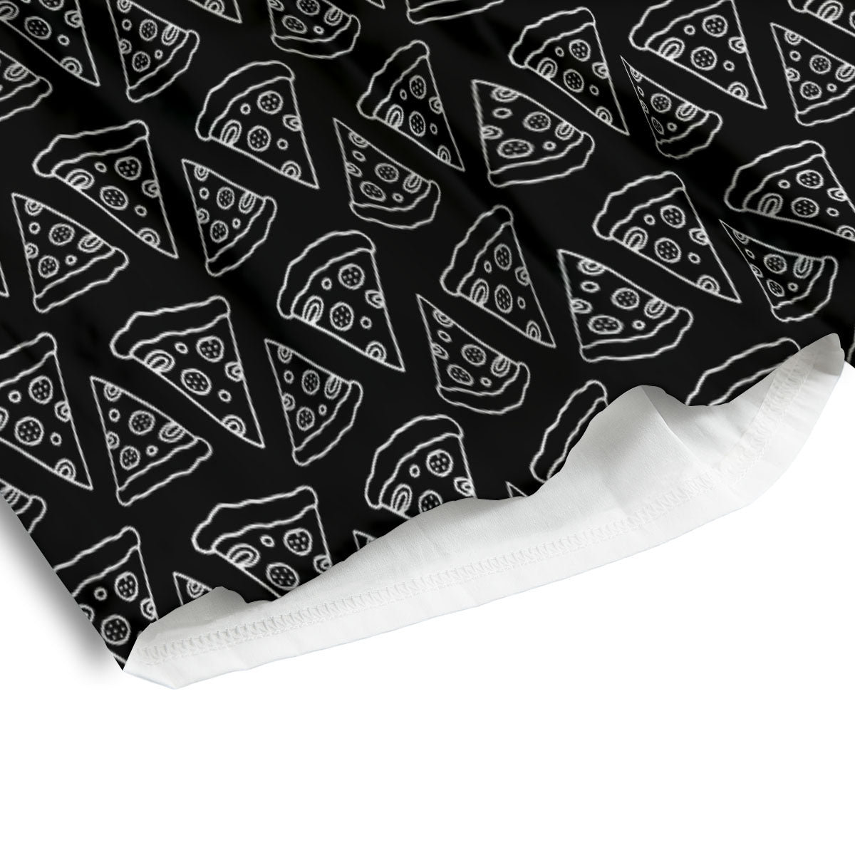 Pizza Black Print Pattern Men's Athletic Shorts