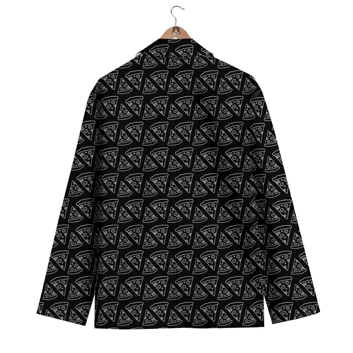 Pizza Black Print Pattern Men's Blazer-grizzshop