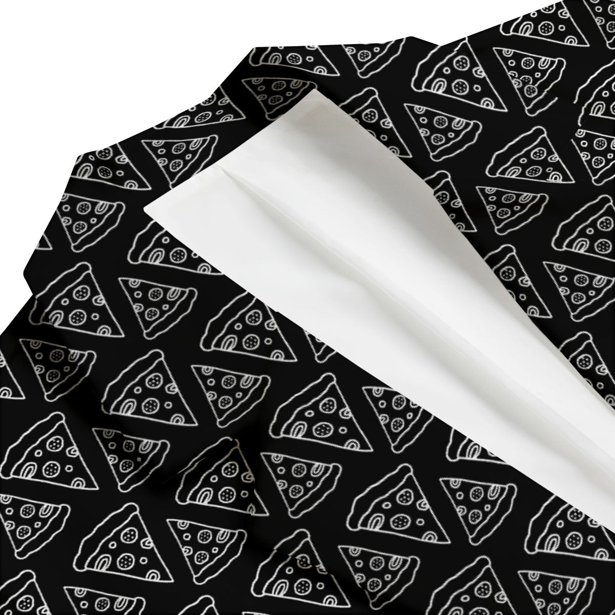 Pizza Black Print Pattern Men's Blazer-grizzshop