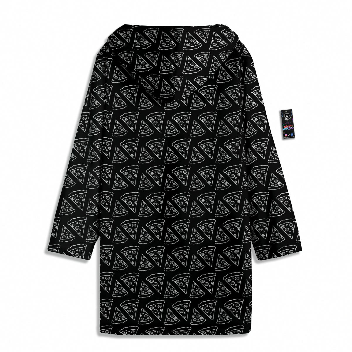 Pizza Black Print Pattern Men's Windbreaker Jacket-grizzshop