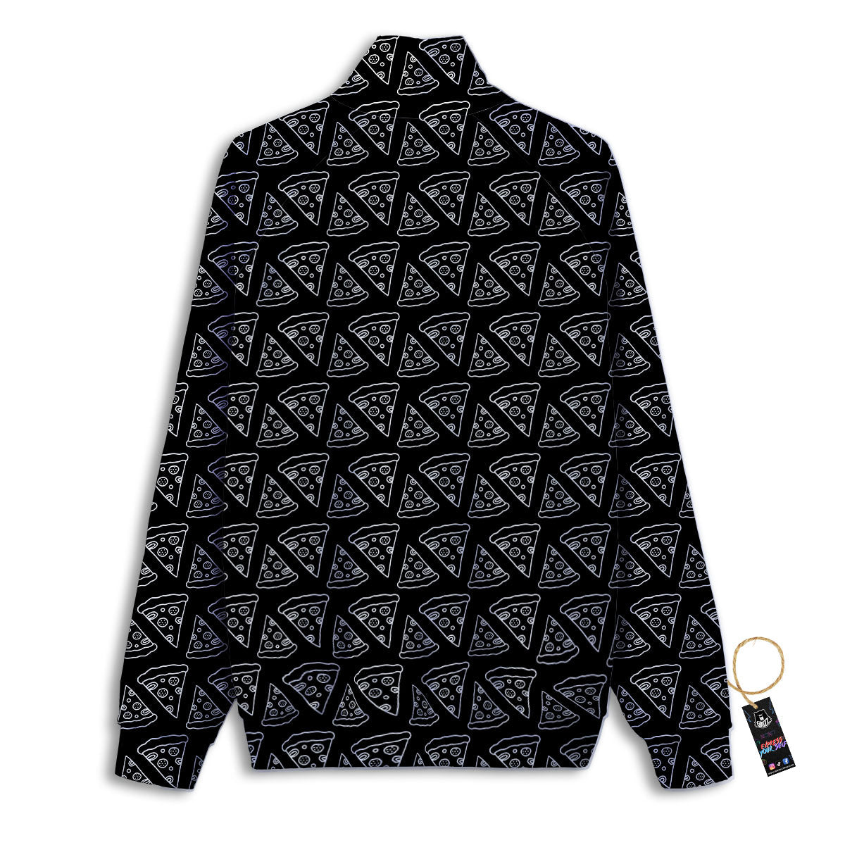 Pizza Black Print Pattern Track Jacket-grizzshop