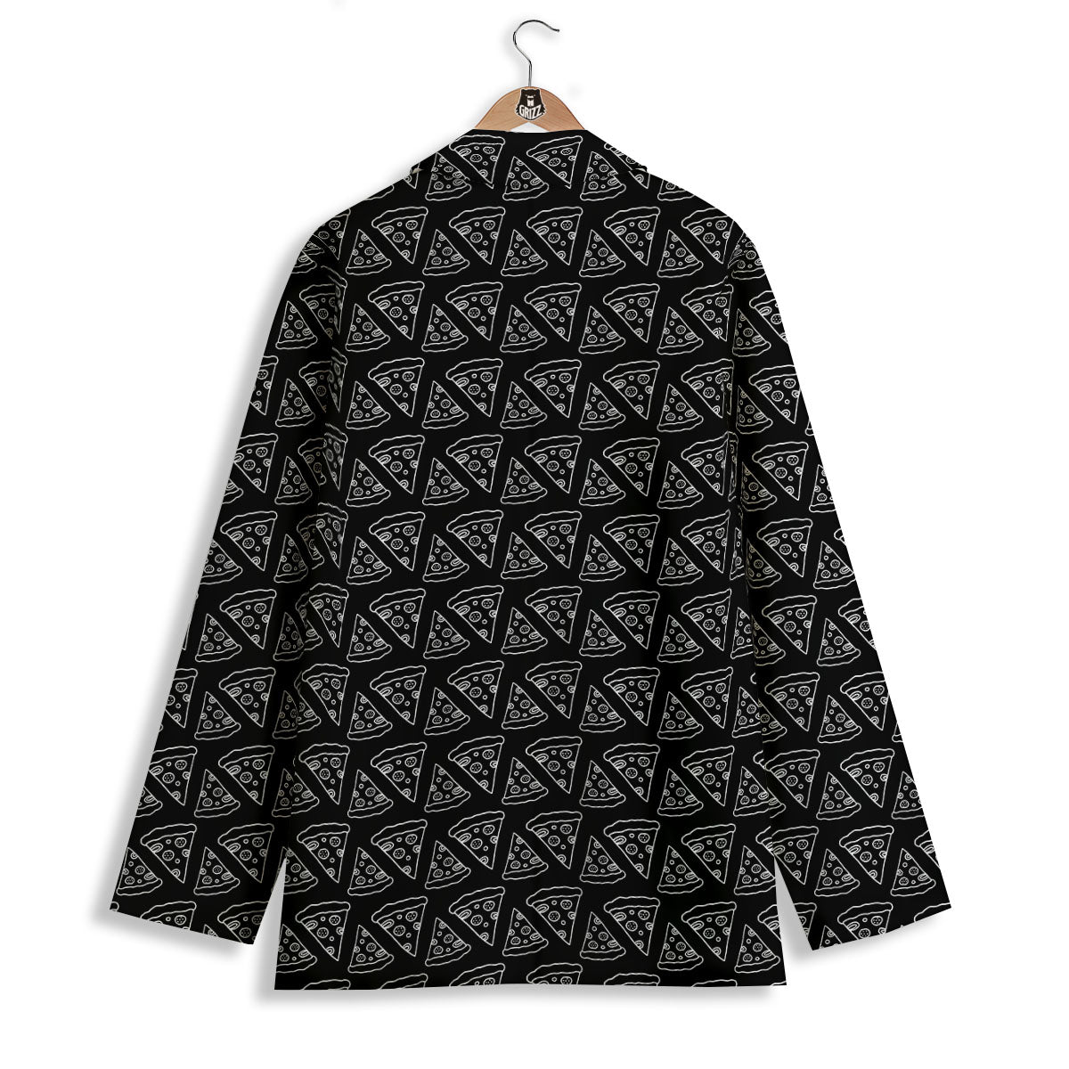 Pizza Black Print Pattern Women's Blazer-grizzshop