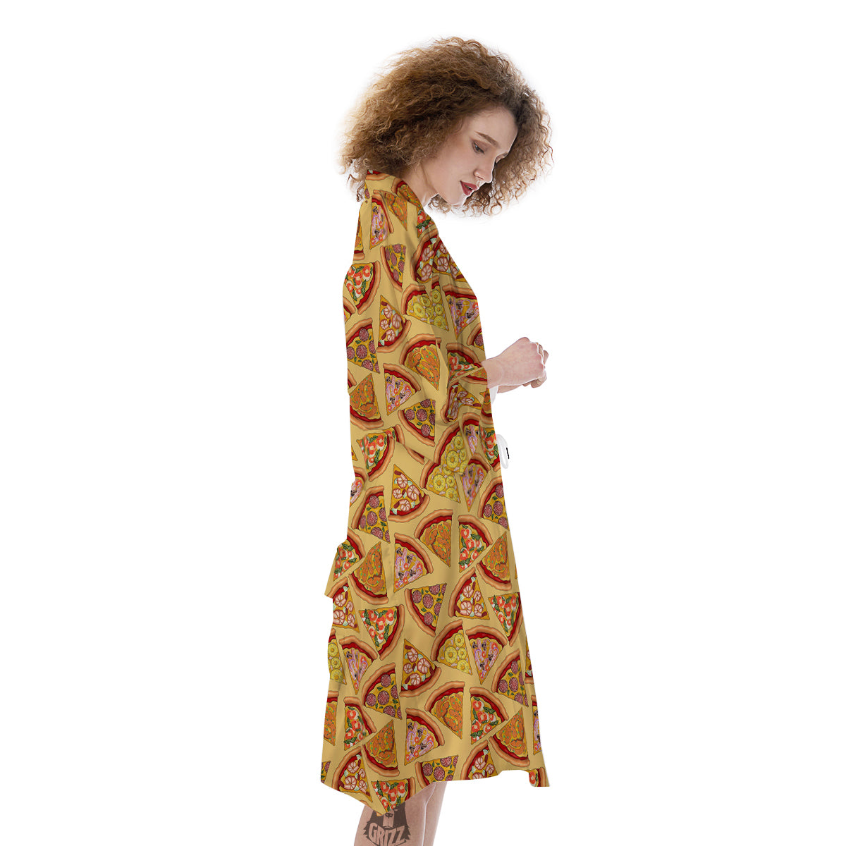 Pizza Fast Food Print Pattern Kimono-grizzshop