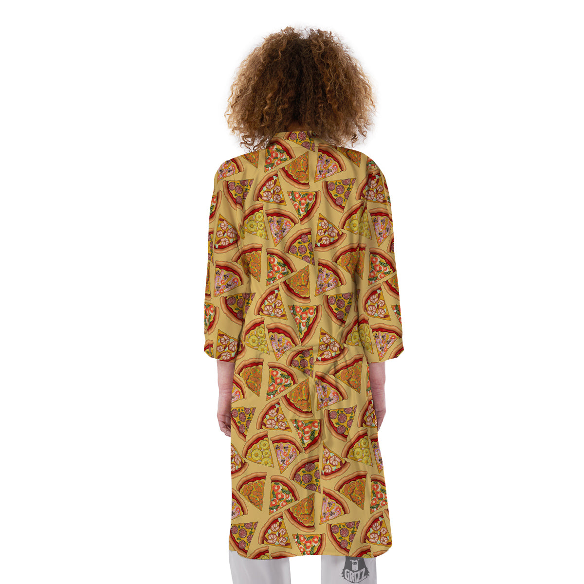 Pizza Fast Food Print Pattern Kimono-grizzshop