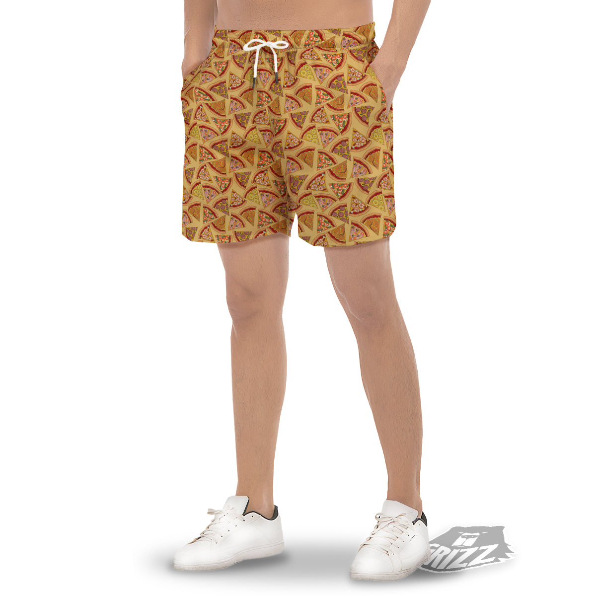 Pizza Fast Food Print Pattern Men's Gym Shorts-grizzshop