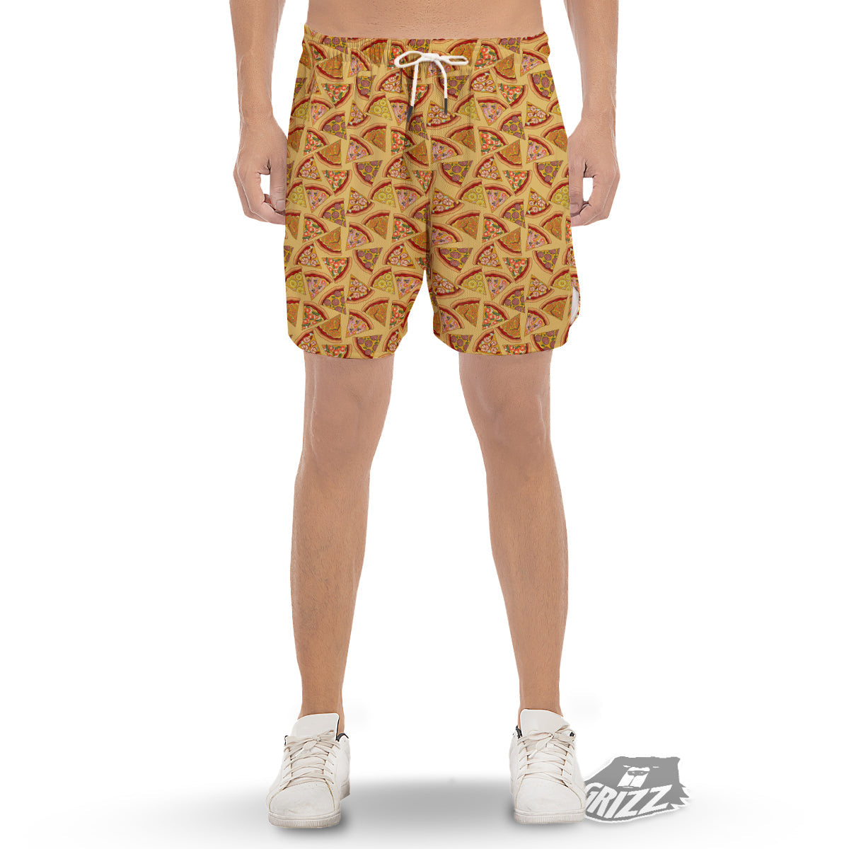 Pizza Fast Food Print Pattern Men's Gym Shorts-grizzshop