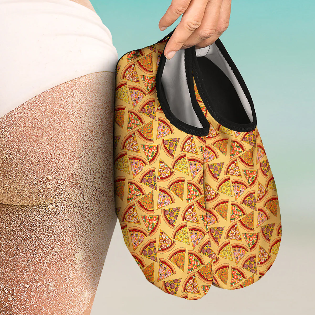 Pizza Fast Food Print Pattern Water Shoes-grizzshop