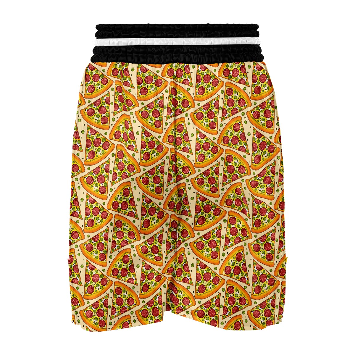 Pizza Pattern Print Boxing Shorts-grizzshop