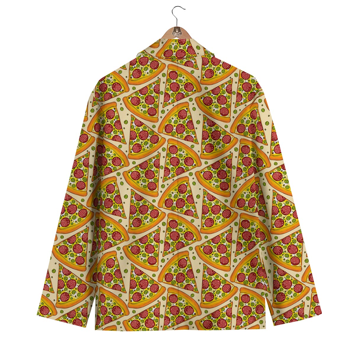 Pizza Pattern Print Men's Blazer-grizzshop