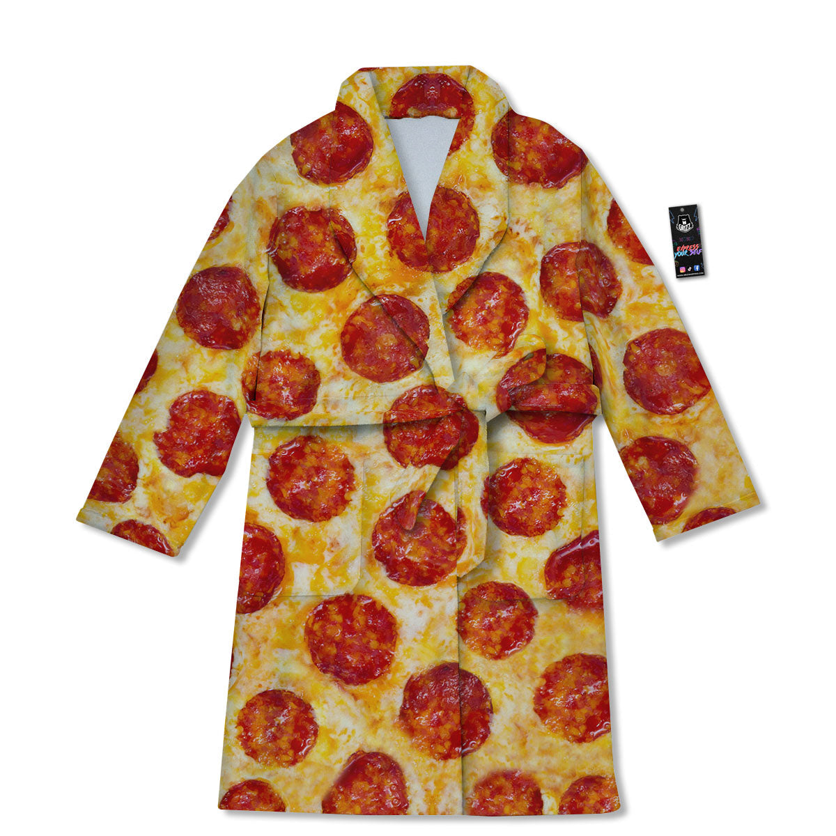 Pizza Pepperoni Print Bathrobe-grizzshop