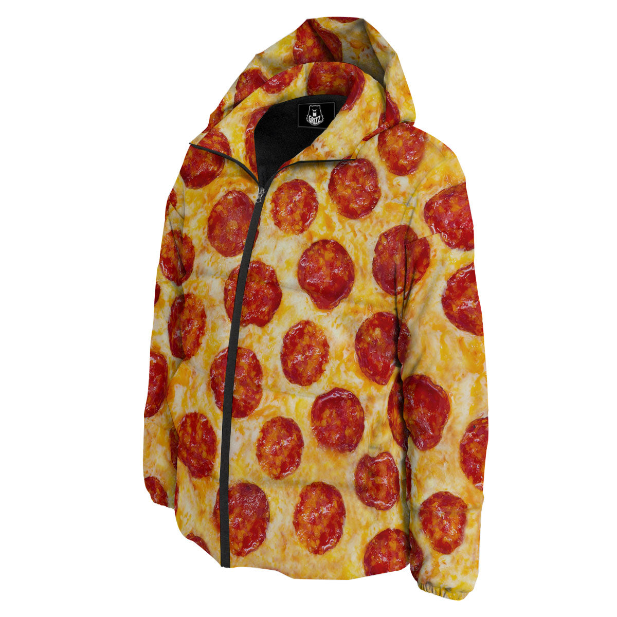 Pizza Pepperoni Print Down Jacket-grizzshop