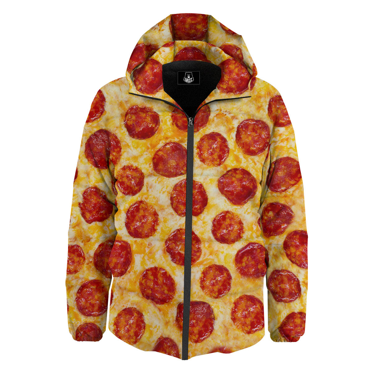 Pizza Pepperoni Print Down Jacket-grizzshop