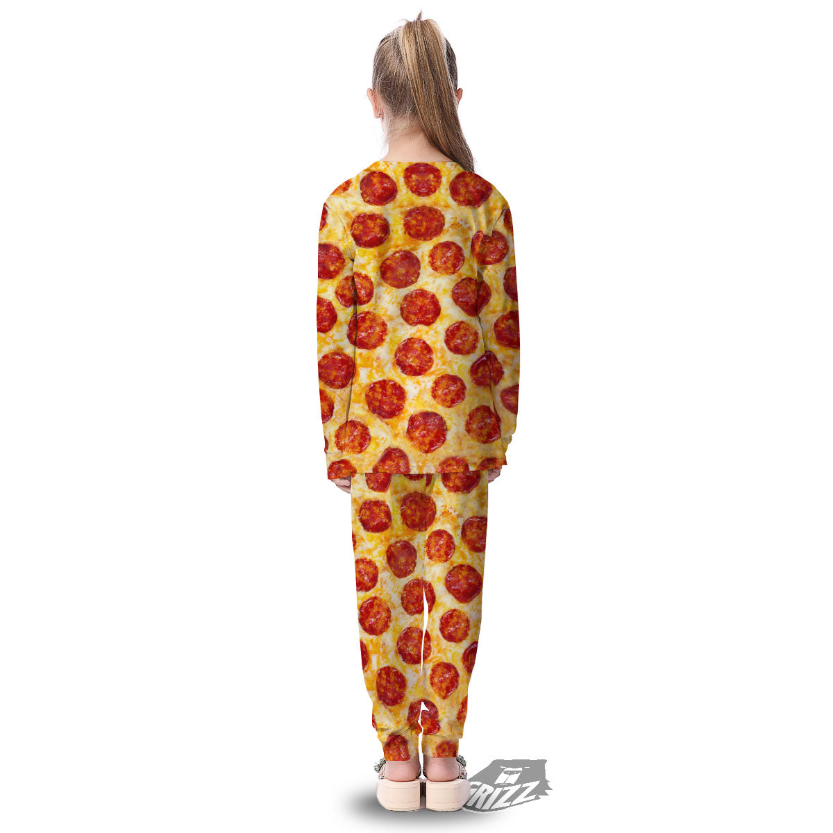 Pizza Pepperoni Print Kid's Pajamas-grizzshop