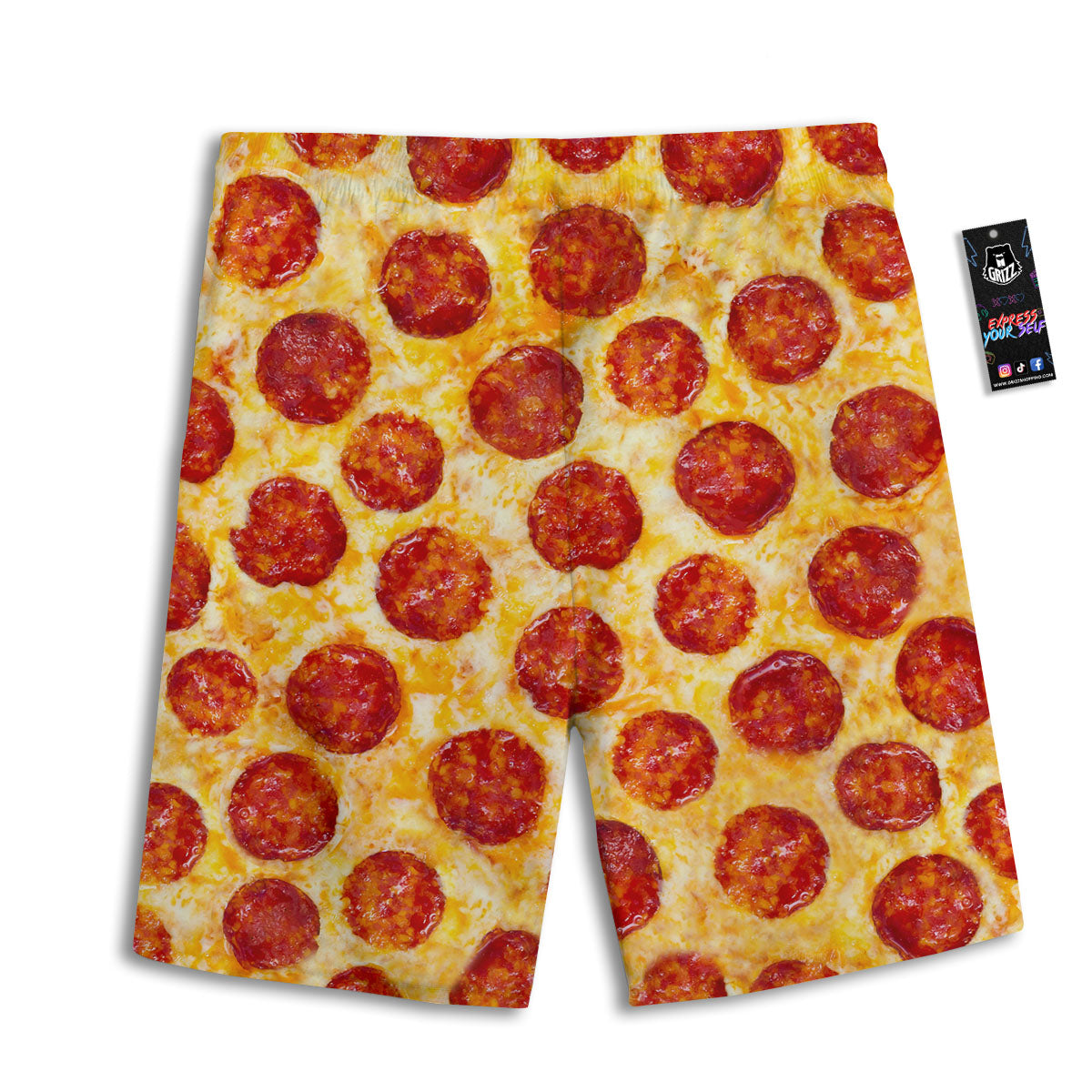 Pizza Pepperoni Print Men's Athletic Shorts