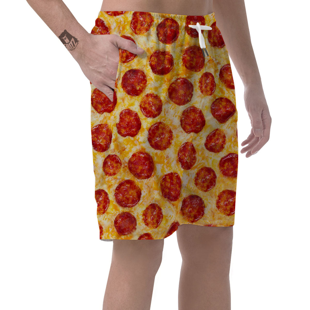 Pizza Pepperoni Print Men's Shorts-grizzshop