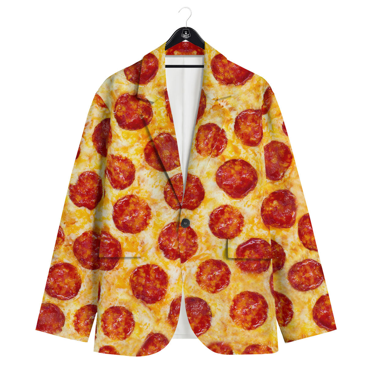 Pizza Pepperoni Print Men's Sport Coat-grizzshop
