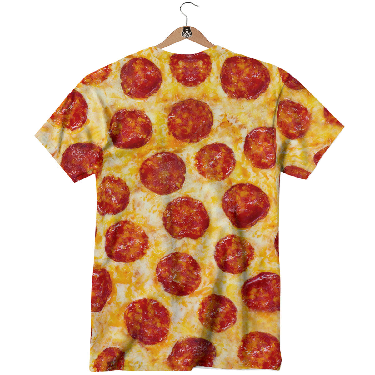 Pizza Pepperoni Print T-Shirt-grizzshop