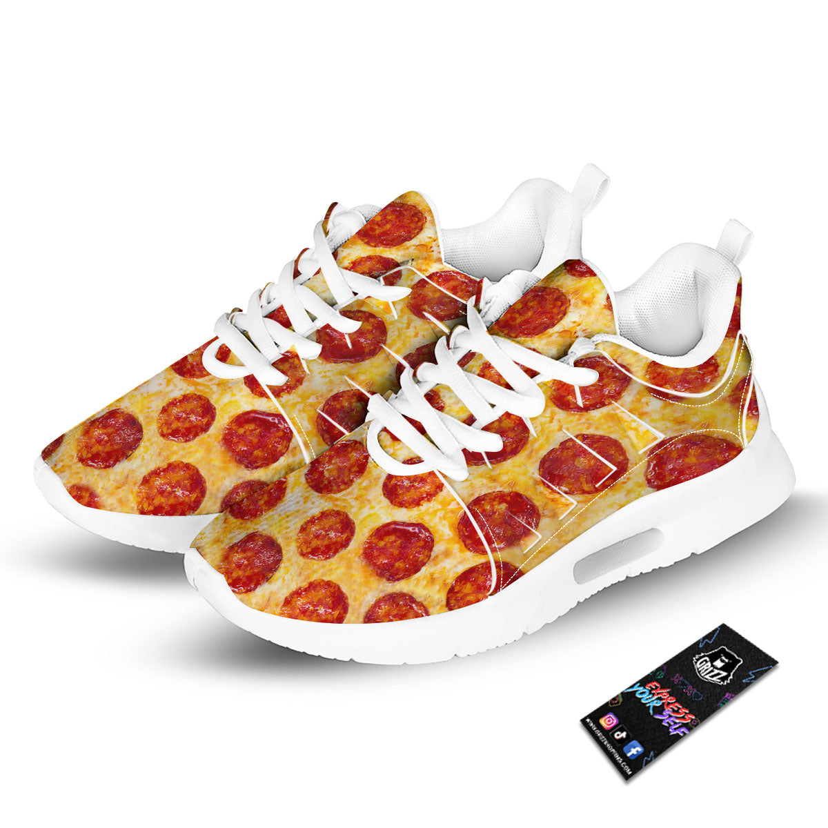 Pizza Pepperoni Print Tennis Shoes-grizzshop