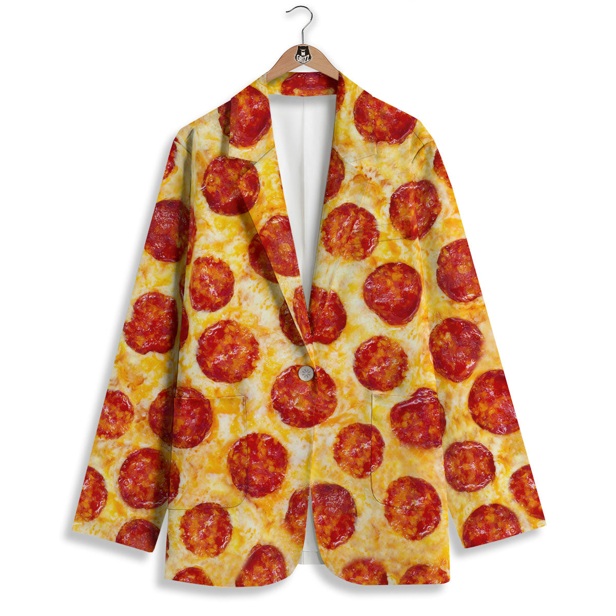 Pizza Pepperoni Print Women's Blazer-grizzshop