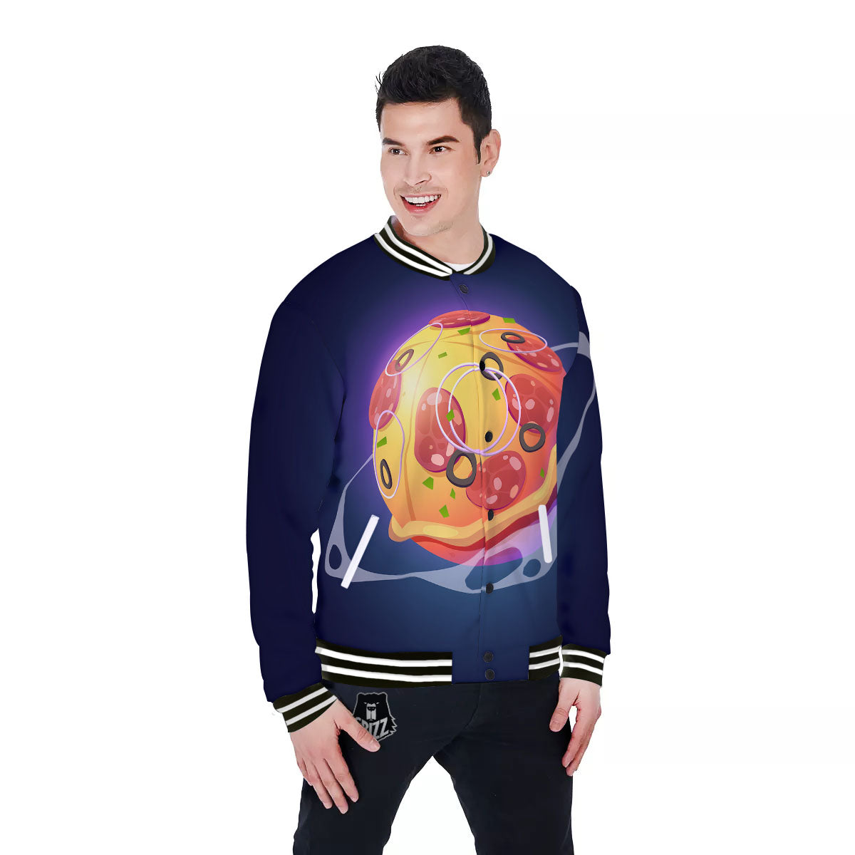 Pizza Planet Print Baseball Jacket-grizzshop