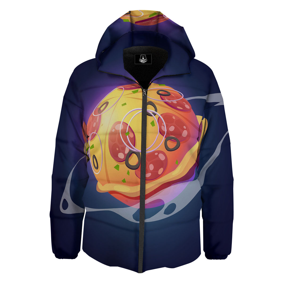 Pizza Planet Print Down Jacket-grizzshop