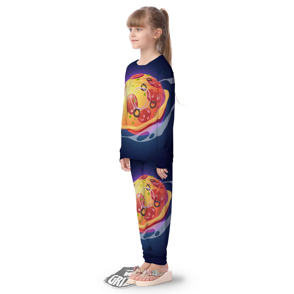 Pizza Planet Print Kid's Pajamas-grizzshop