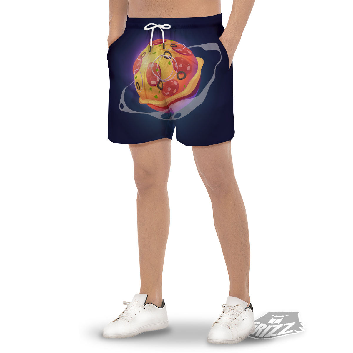 Pizza Planet Print Men's Gym Shorts-grizzshop