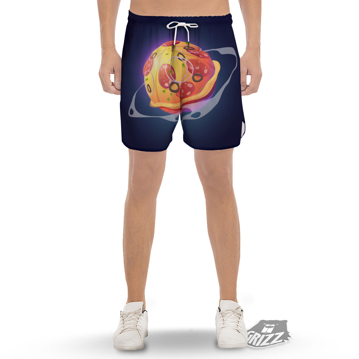 Pizza Planet Print Men's Gym Shorts-grizzshop
