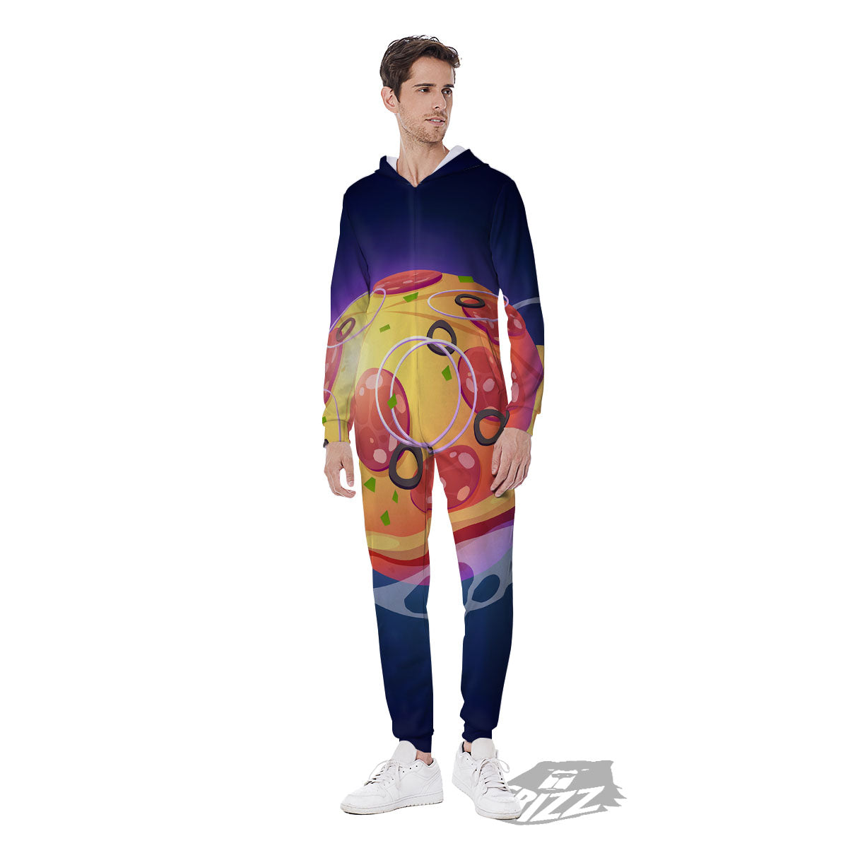 Pizza Planet Print Men's Jumpsuit-grizzshop