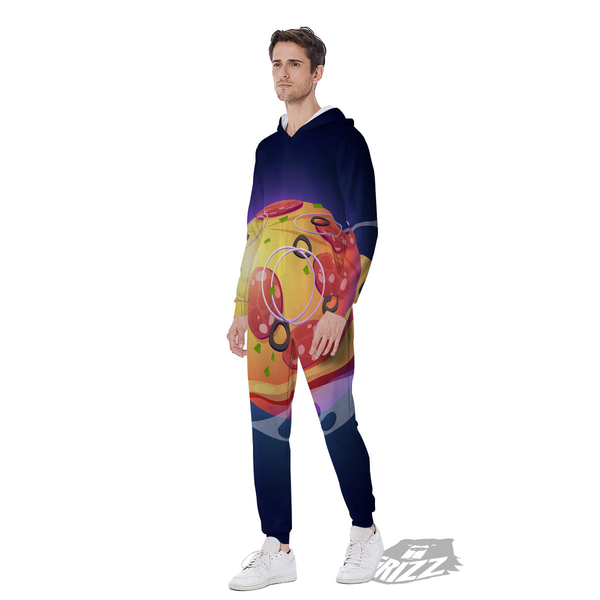 Pizza Planet Print Men's Jumpsuit-grizzshop