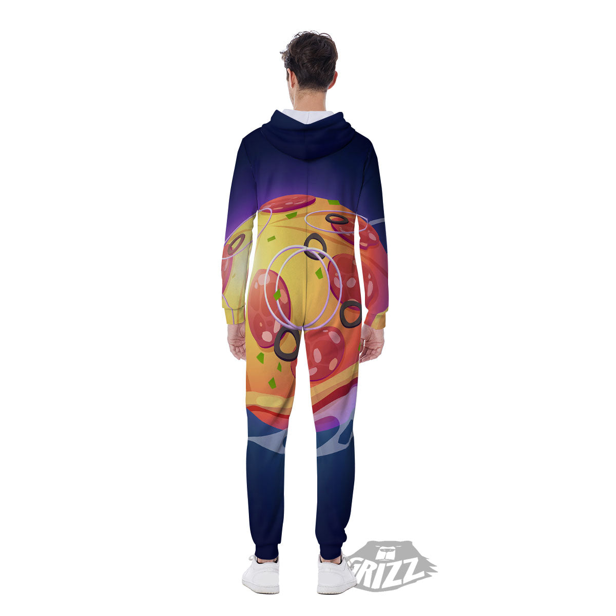 Pizza Planet Print Men's Jumpsuit-grizzshop