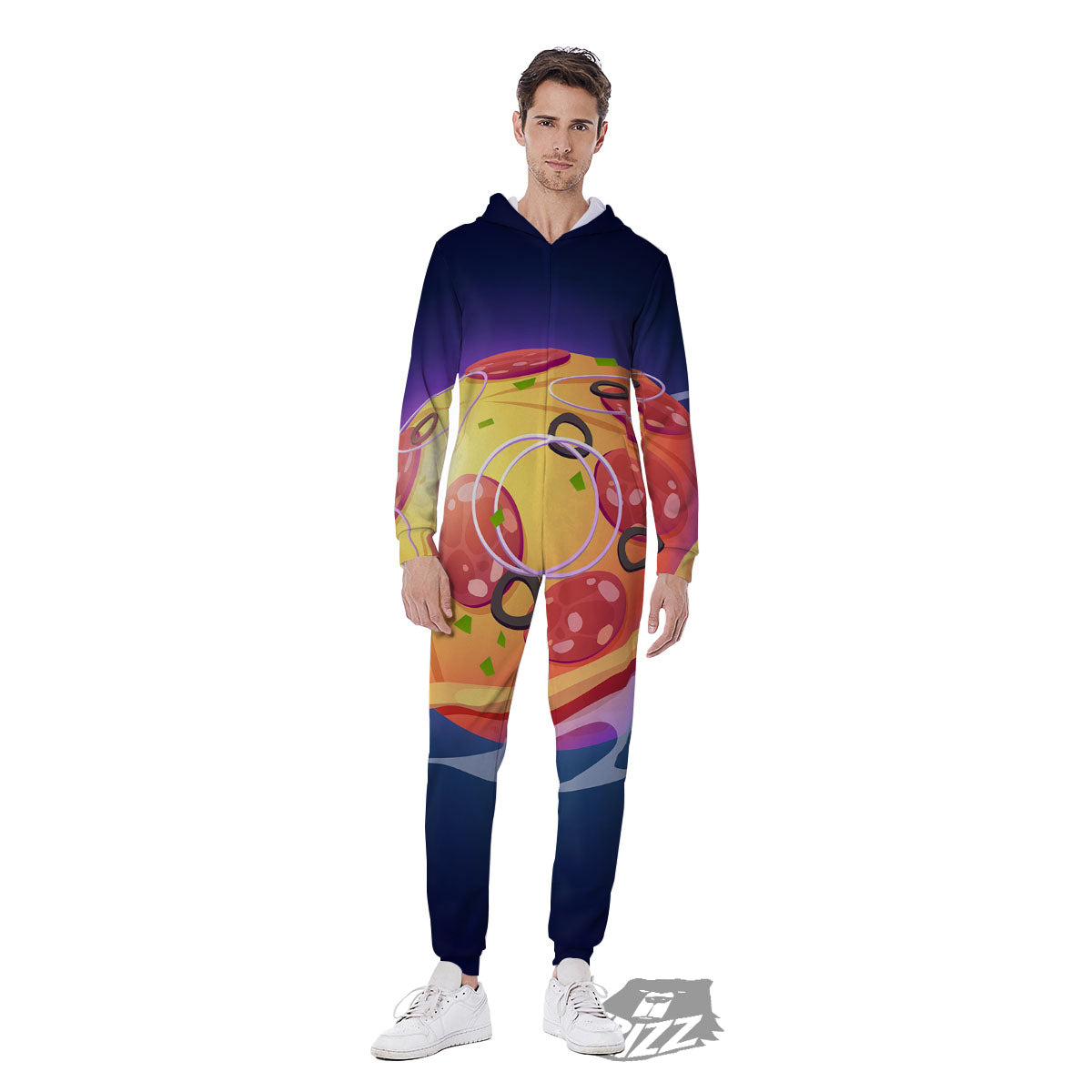 Pizza Planet Print Men's Jumpsuit-grizzshop