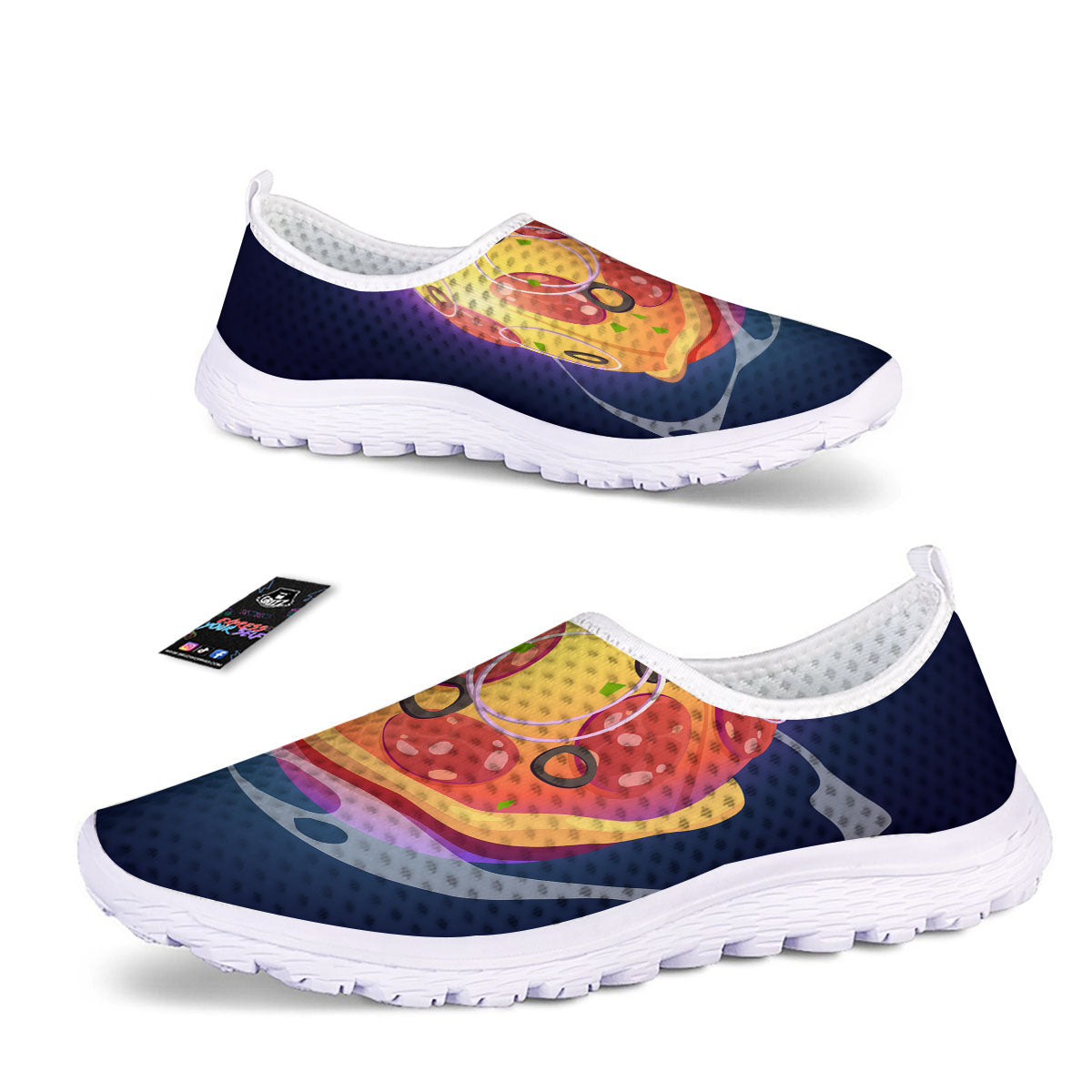 Pizza Planet Print Nurse Shoes-grizzshop