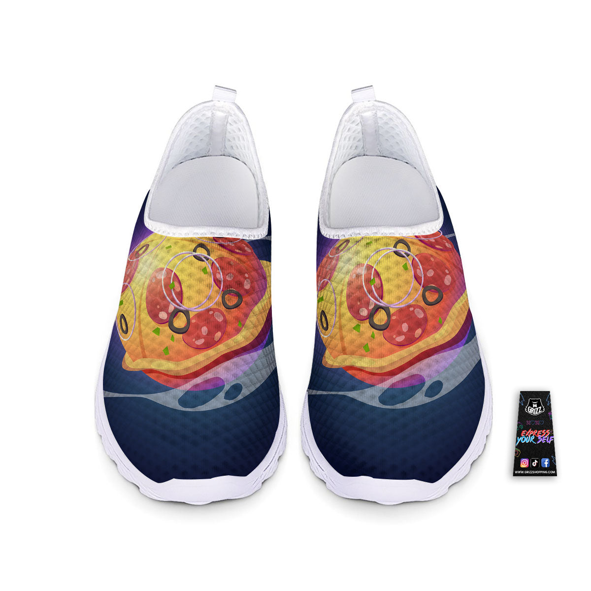 Pizza Planet Print Nurse Shoes-grizzshop
