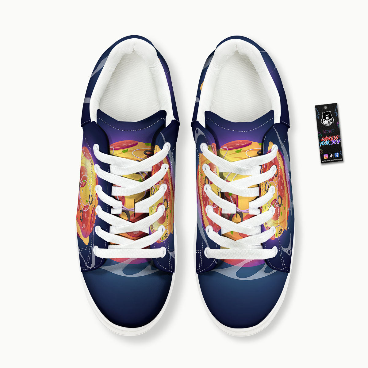 Pizza Planet Print Platform Shoes-grizzshop