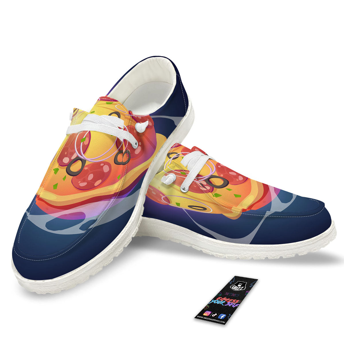 Pizza Planet Print White Loafers-grizzshop