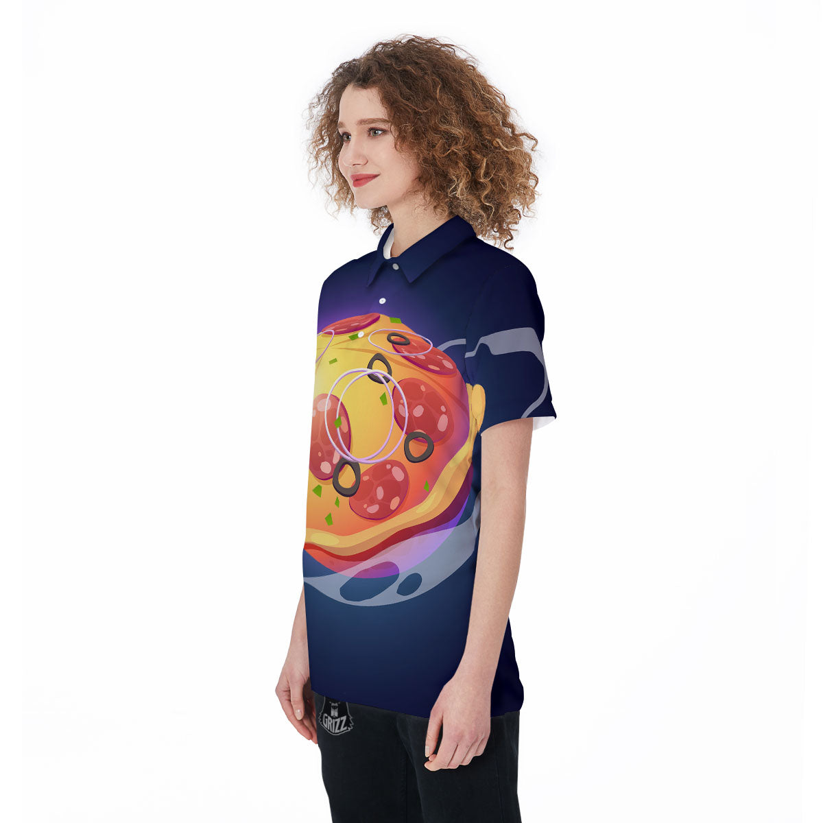 Pizza Planet Print Women's Golf Shirts-grizzshop