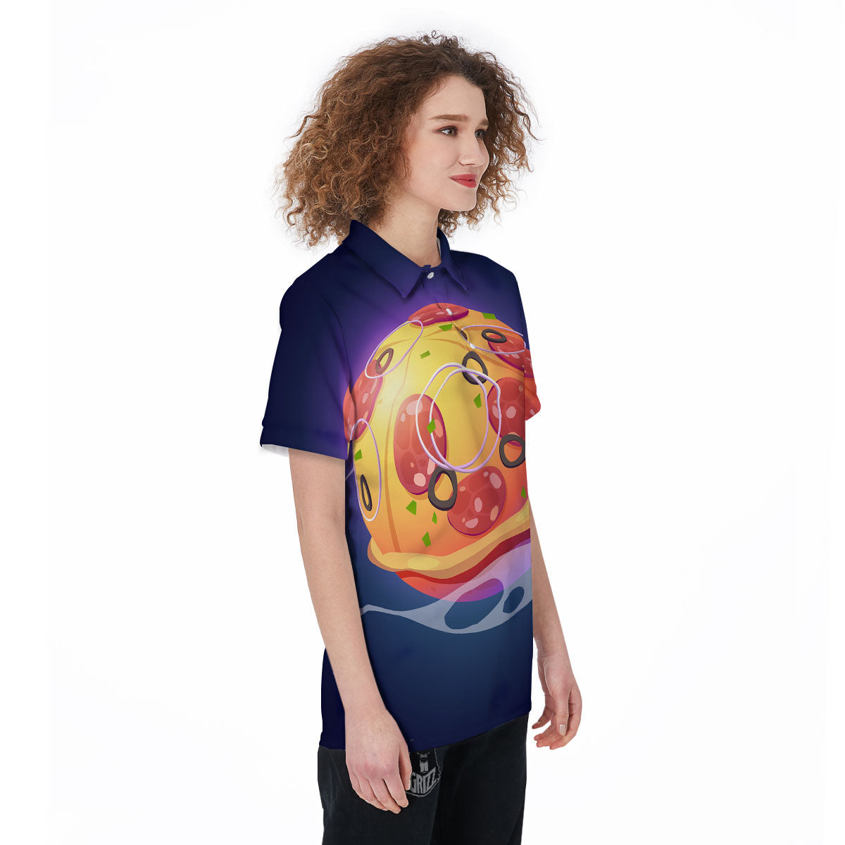 Pizza Planet Print Women's Golf Shirts-grizzshop