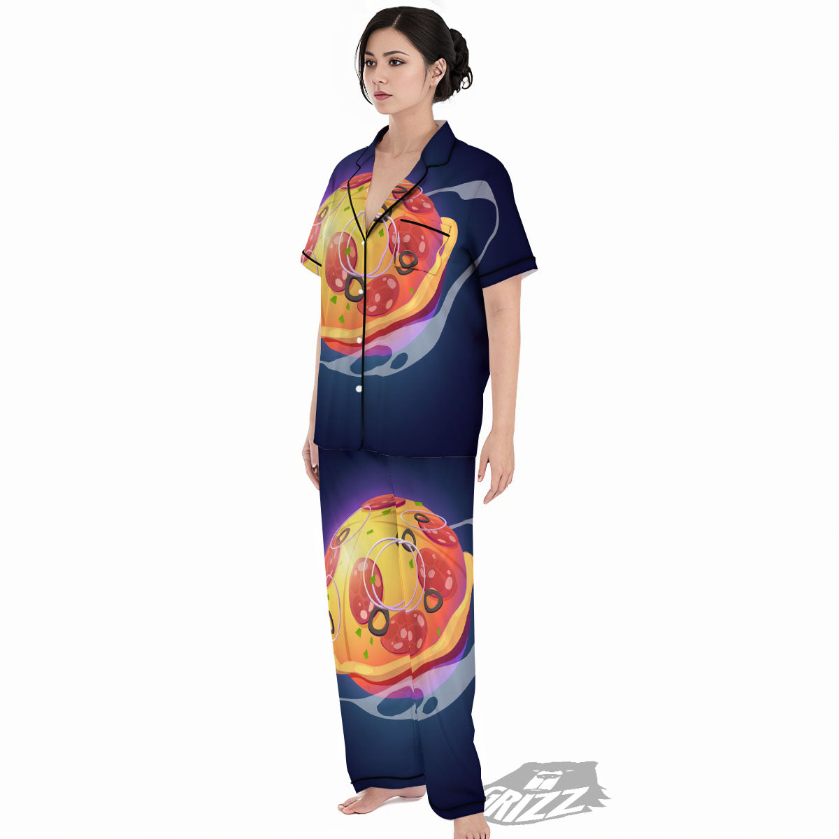 Pizza Planet Print Women's Pajamas Set-grizzshop