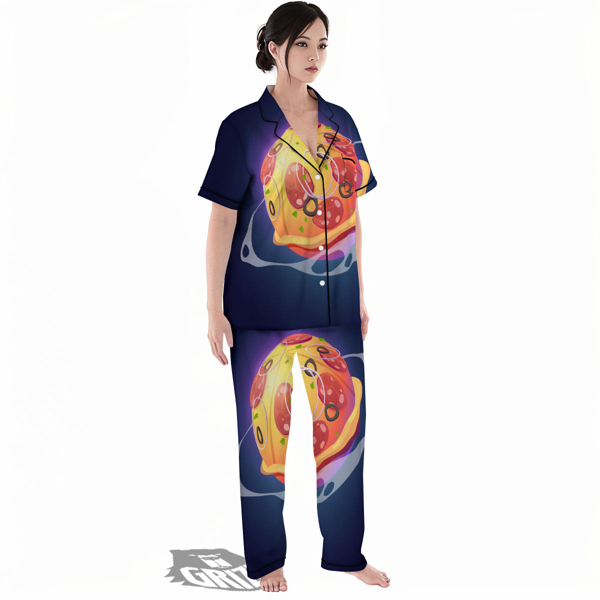 Pizza Planet Print Women's Pajamas Set-grizzshop